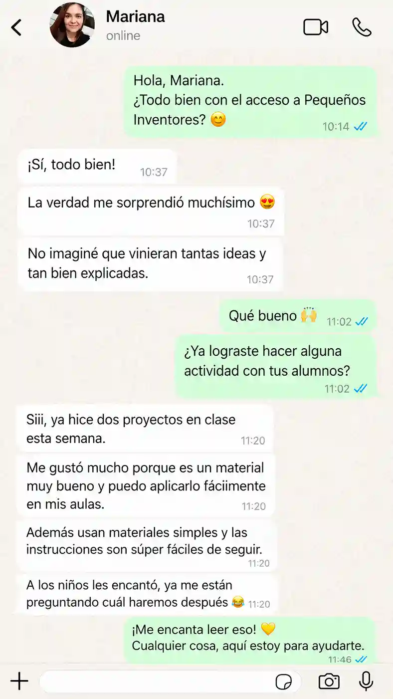 Testimonio de una maestra que usa Pequeños Inventores