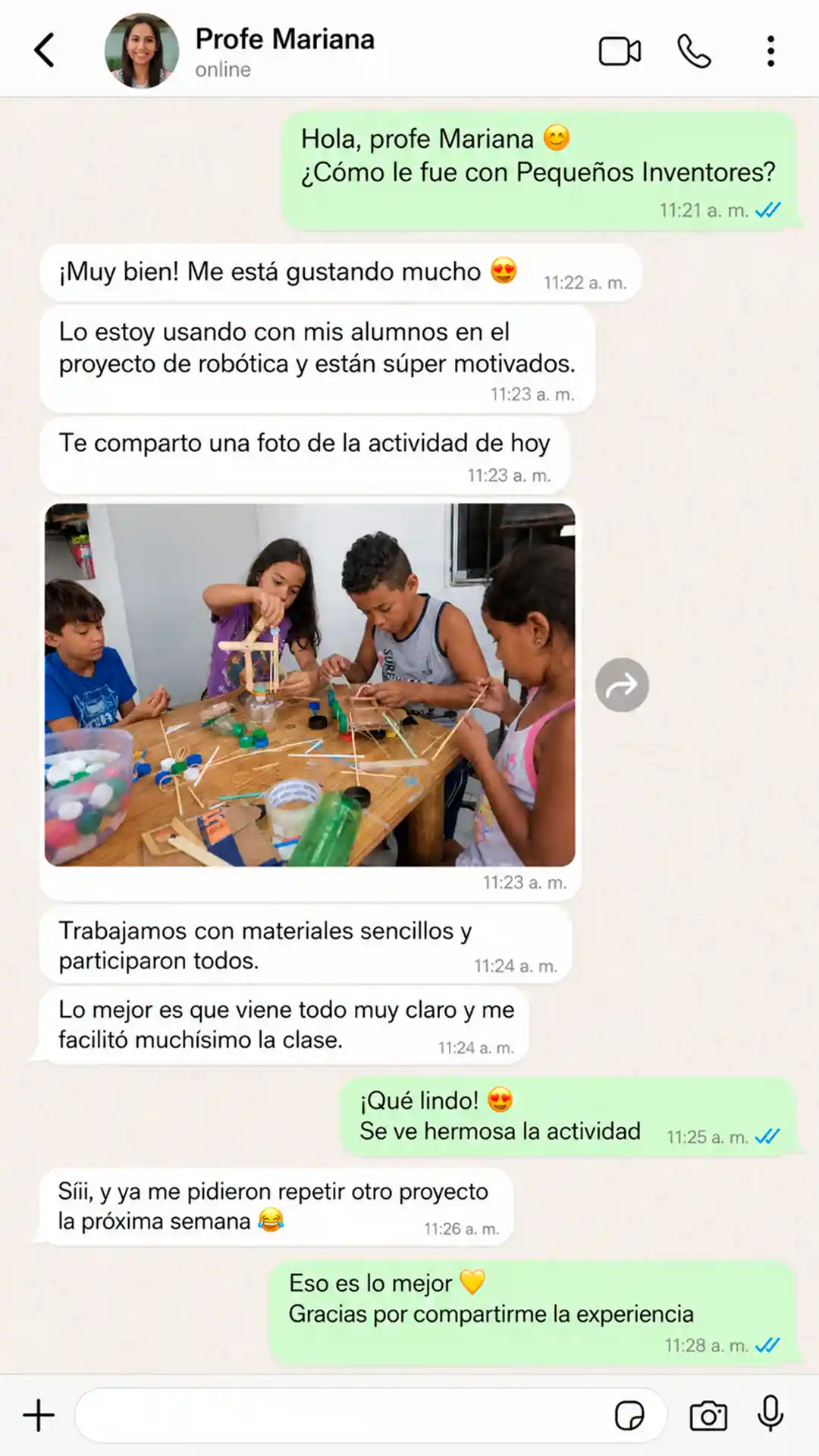 Testimonio de una maestra que usa Pequeños Inventores